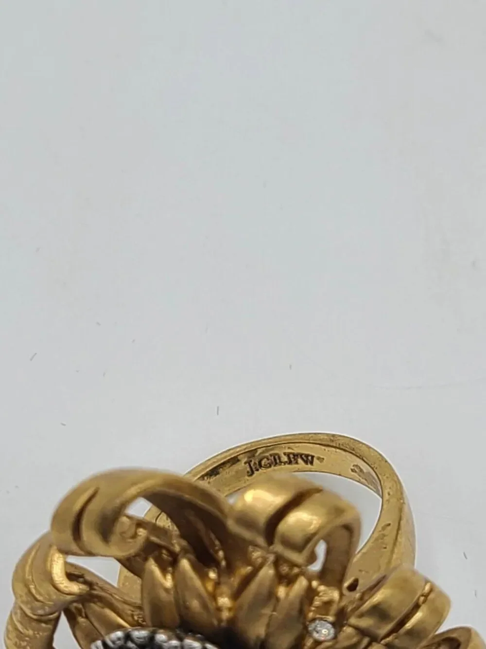 J Crew Gold Tone Pave Crystal Ring size 7